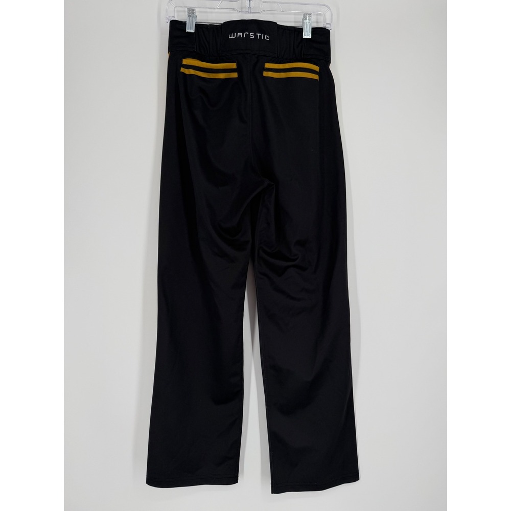 Warstic Mens Baseball Pants Small Black Gold Stripe Sports Uniform Gorpcore - Picture 7 of 15